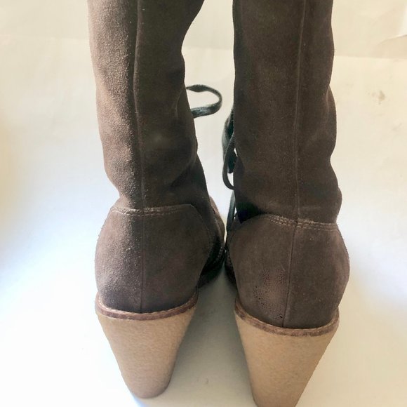 EUC Cole Haan Shearling Lace-up Boots Size 8 1/2 - Picture 4 of 5